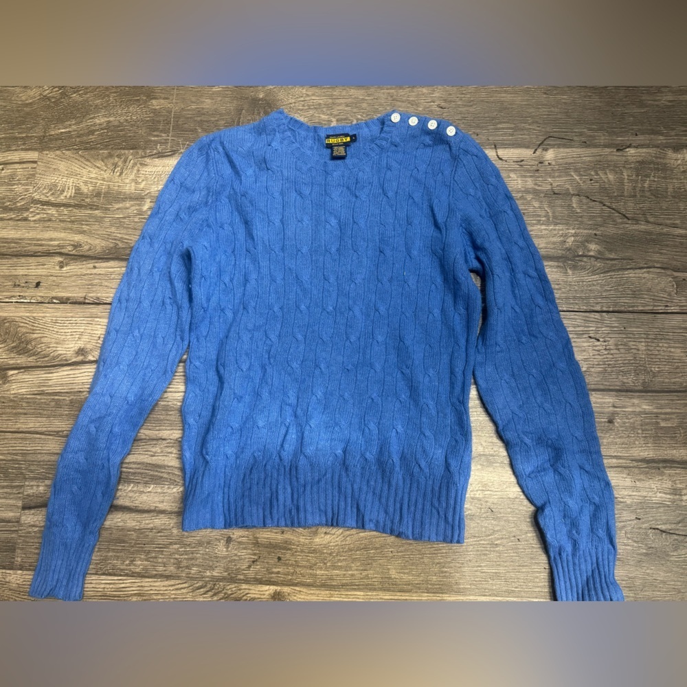 Ralph Lauren Rugby Blue Wool Blend Sweater